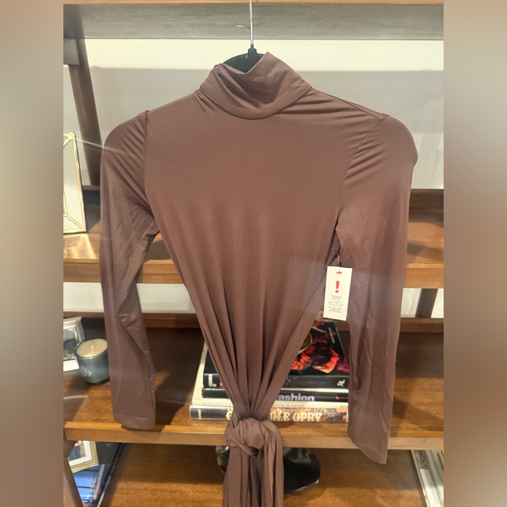 Bardot Alix Maxi Tie Front Dress In Chocolate - Picture 4 of 6